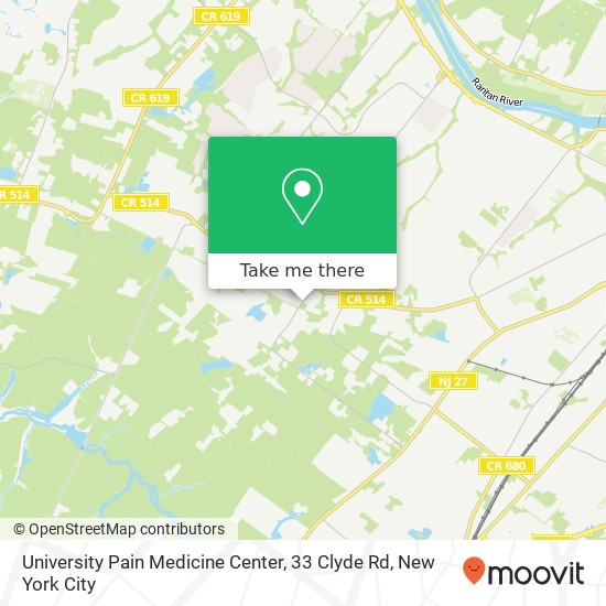 Mapa de University Pain Medicine Center, 33 Clyde Rd