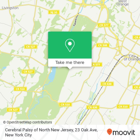 Cerebral Palsy of North New Jersey, 23 Oak Ave map