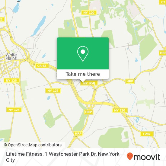 Mapa de Lifetime Fitness, 1 Westchester Park Dr
