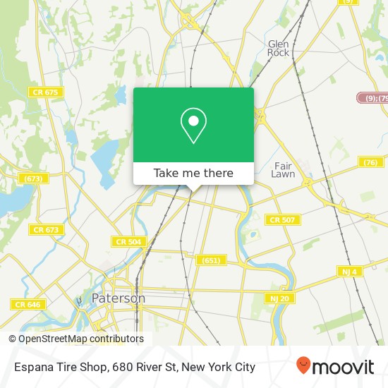 Espana Tire Shop, 680 River St map