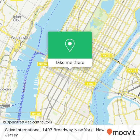 Skiva International, 1407 Broadway map