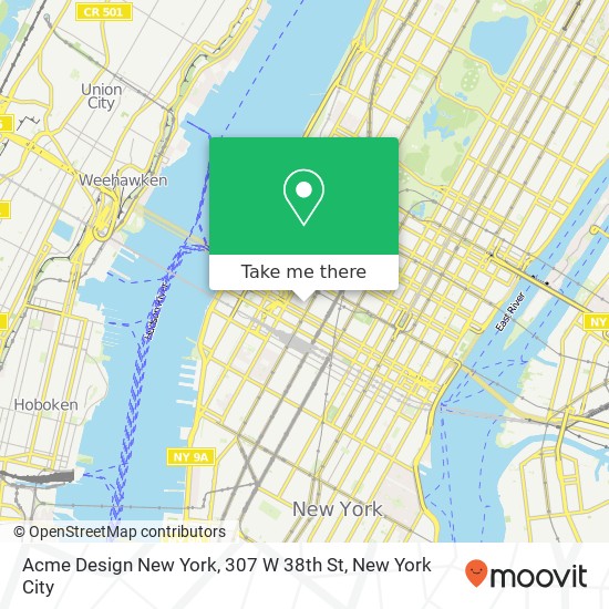 Acme Design New York, 307 W 38th St map