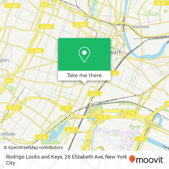 Mapa de Rodrigo Locks and Keys, 26 Elizabeth Ave
