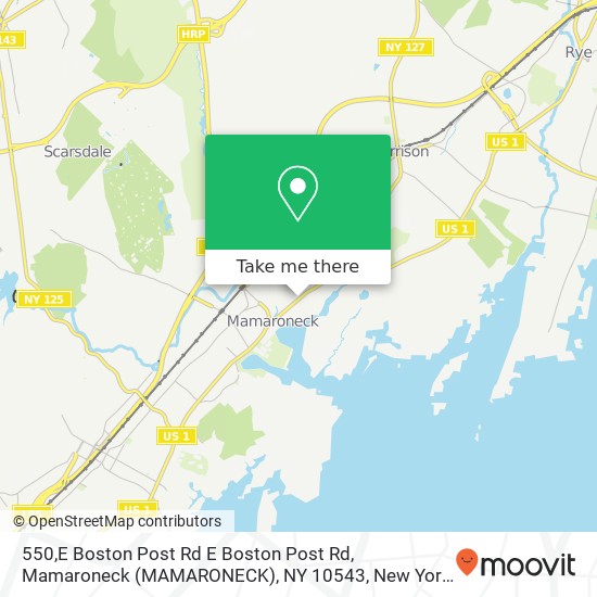 Mapa de 550,E Boston Post Rd E Boston Post Rd, Mamaroneck (MAMARONECK), NY 10543