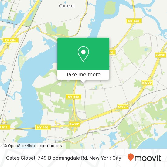 Mapa de Cates Closet, 749 Bloomingdale Rd