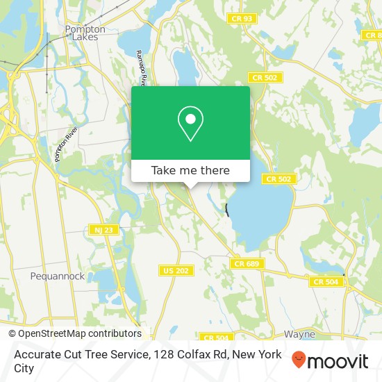 Mapa de Accurate Cut Tree Service, 128 Colfax Rd