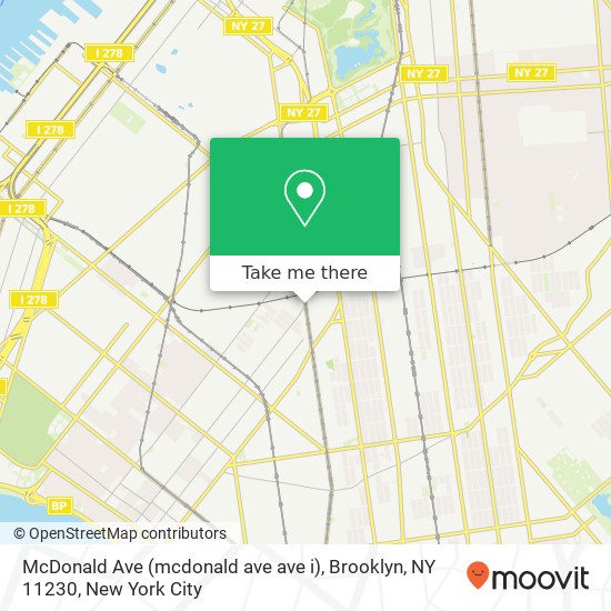 Mapa de McDonald Ave (mcdonald ave ave i), Brooklyn, NY 11230