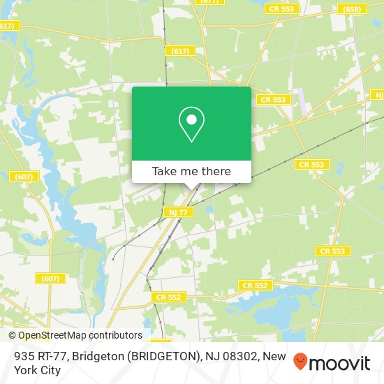 Mapa de 935 RT-77, Bridgeton (BRIDGETON), NJ 08302