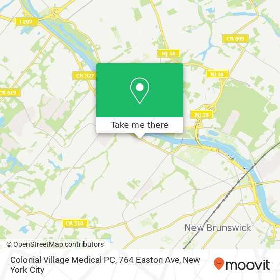 Mapa de Colonial Village Medical PC, 764 Easton Ave