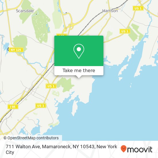 Mapa de 711 Walton Ave, Mamaroneck, NY 10543