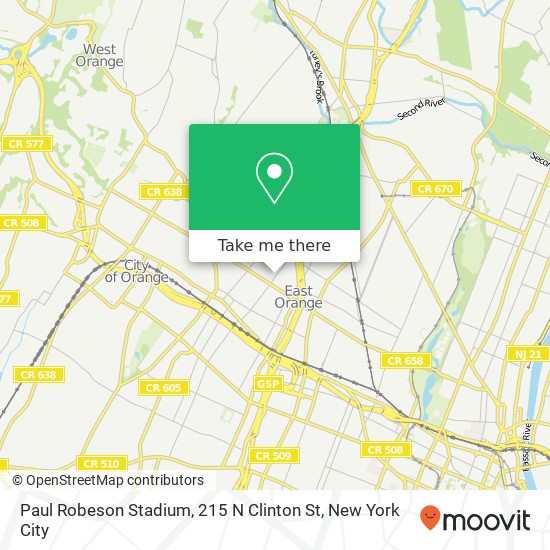 Mapa de Paul Robeson Stadium, 215 N Clinton St