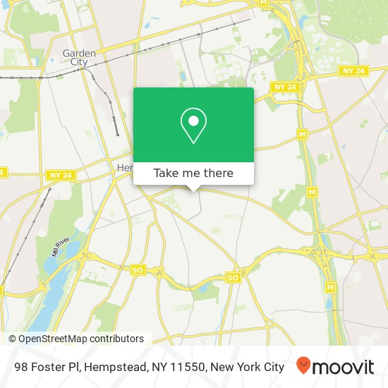 98 Foster Pl, Hempstead, NY 11550 map