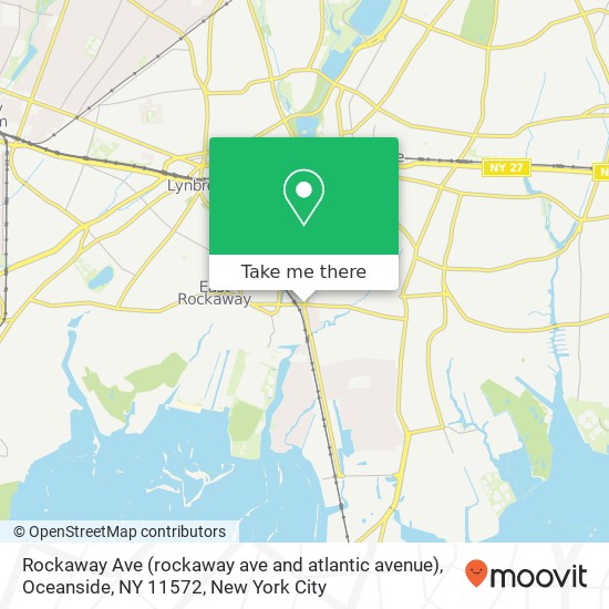 Mapa de Rockaway Ave (rockaway ave and atlantic avenue), Oceanside, NY 11572