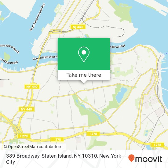 Mapa de 389 Broadway, Staten Island, NY 10310