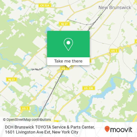 Mapa de DCH Brunswick TOYOTA Service & Parts Center, 1601 Livingston Ave Ext