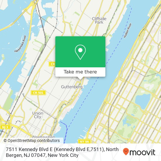Mapa de 7511 Kennedy Blvd E (Kennedy Blvd E,7511), North Bergen, NJ 07047