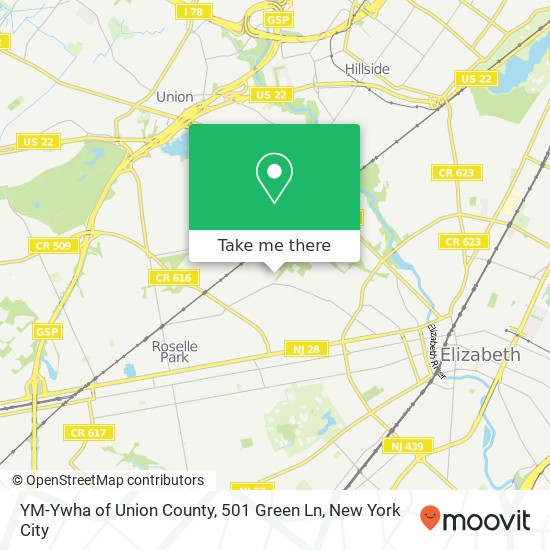 Mapa de YM-Ywha of Union County, 501 Green Ln