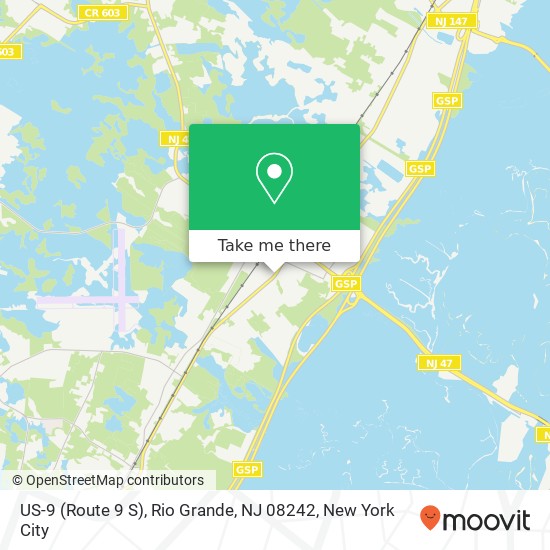 Mapa de US-9 (Route 9 S), Rio Grande, NJ 08242