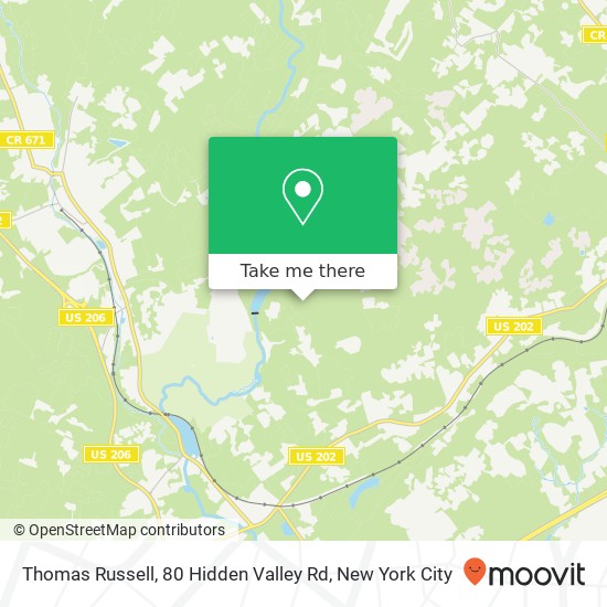 Mapa de Thomas Russell, 80 Hidden Valley Rd