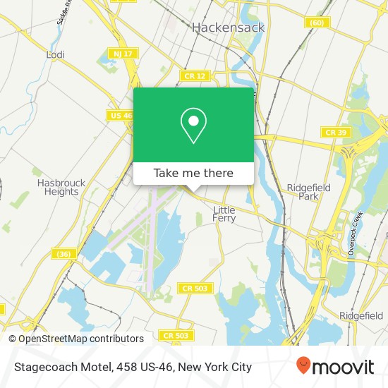 Mapa de Stagecoach Motel, 458 US-46