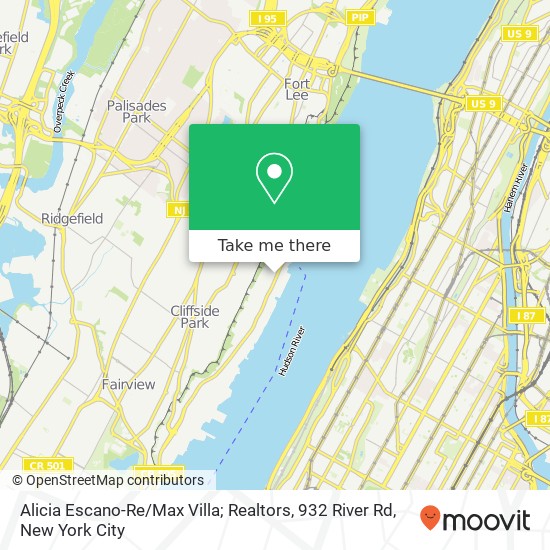 Mapa de Alicia Escano-Re / Max Villa; Realtors, 932 River Rd