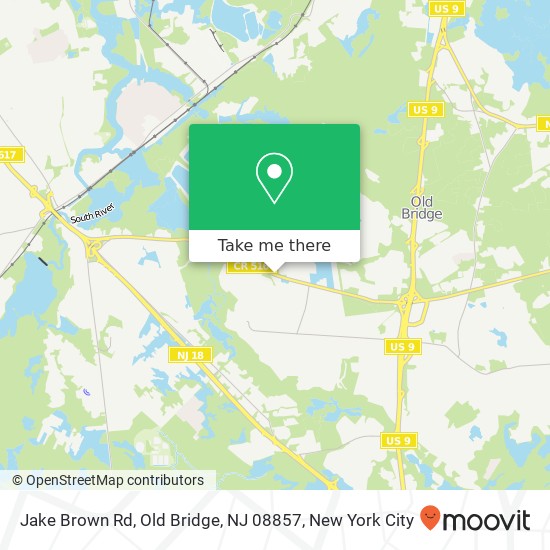 Mapa de Jake Brown Rd, Old Bridge, NJ 08857