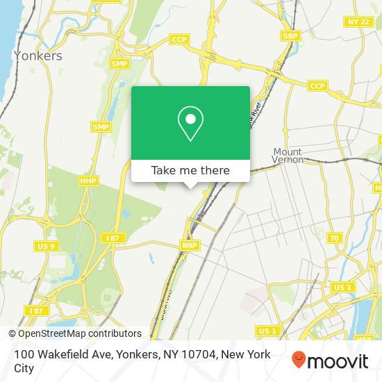 100 Wakefield Ave, Yonkers, NY 10704 map