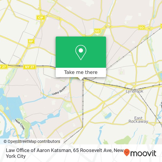 Mapa de Law Office of Aaron Katsman, 65 Roosevelt Ave