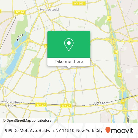 Mapa de 999 De Mott Ave, Baldwin, NY 11510