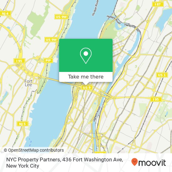 NYC Property Partners, 436 Fort Washington Ave map