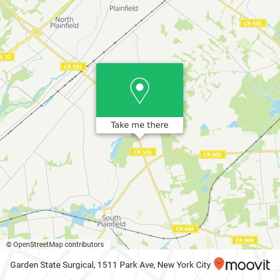 Garden State Surgical, 1511 Park Ave map