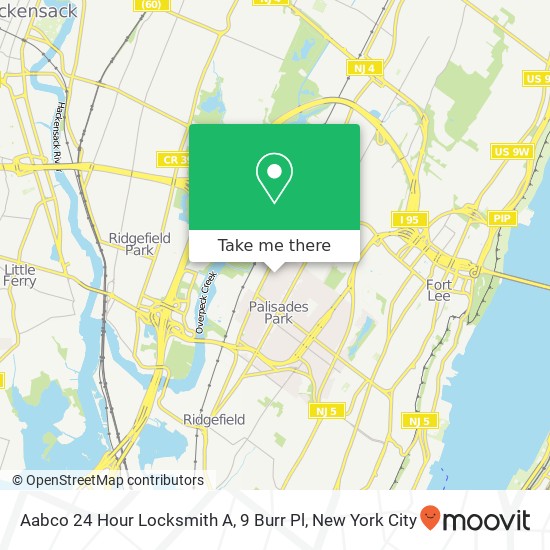 Aabco 24 Hour Locksmith A, 9 Burr Pl map