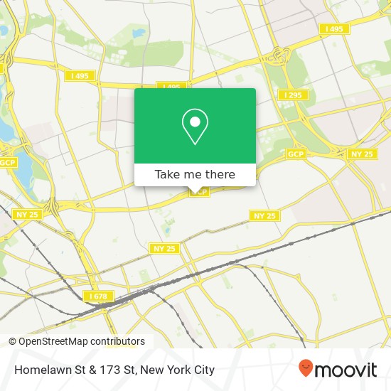 Homelawn St & 173 St map