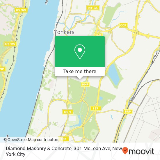 Mapa de Diamond Masonry & Concrete, 301 McLean Ave