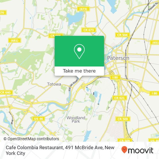 Cafe Colombia Restaurant, 491 McBride Ave map