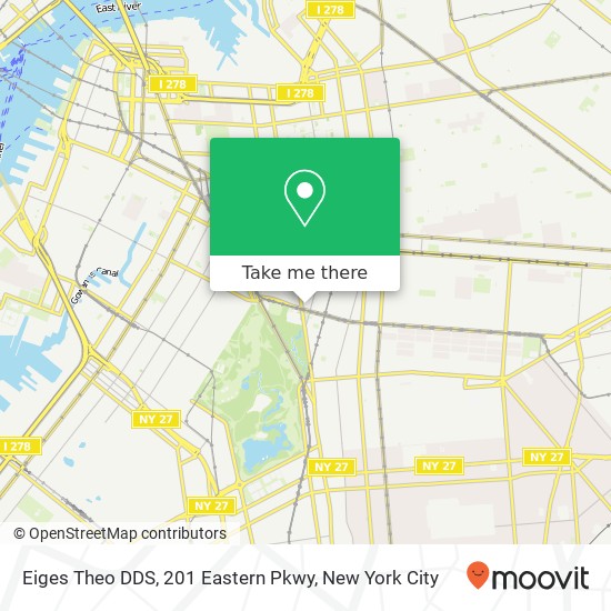 Mapa de Eiges Theo DDS, 201 Eastern Pkwy