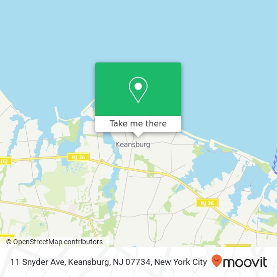 Mapa de 11 Snyder Ave, Keansburg, NJ 07734