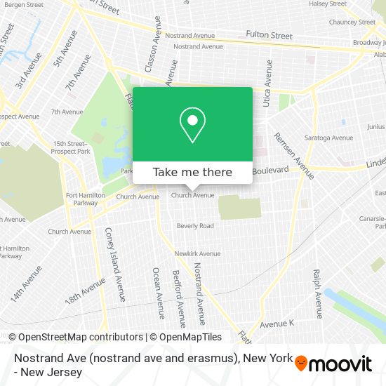 Nostrand Ave (nostrand ave and erasmus) map