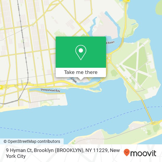 Mapa de 9 Hyman Ct, Brooklyn (BROOKLYN), NY 11229