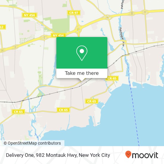 Mapa de Delivery One, 982 Montauk Hwy