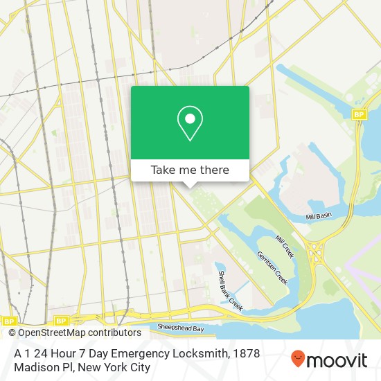 A 1 24 Hour 7 Day Emergency Locksmith, 1878 Madison Pl map