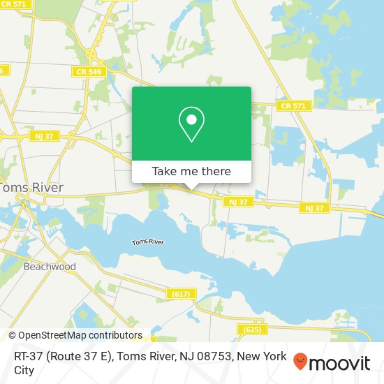 Mapa de RT-37 (Route 37 E), Toms River, NJ 08753