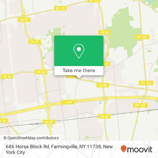 Mapa de 686 Horse Block Rd, Farmingville, NY 11738