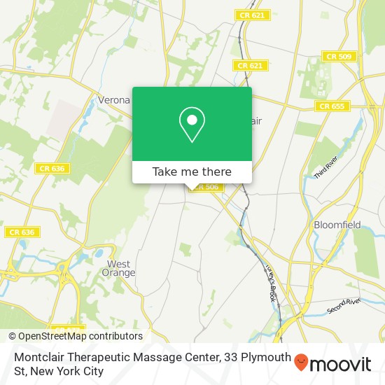 Montclair Therapeutic Massage Center, 33 Plymouth St map