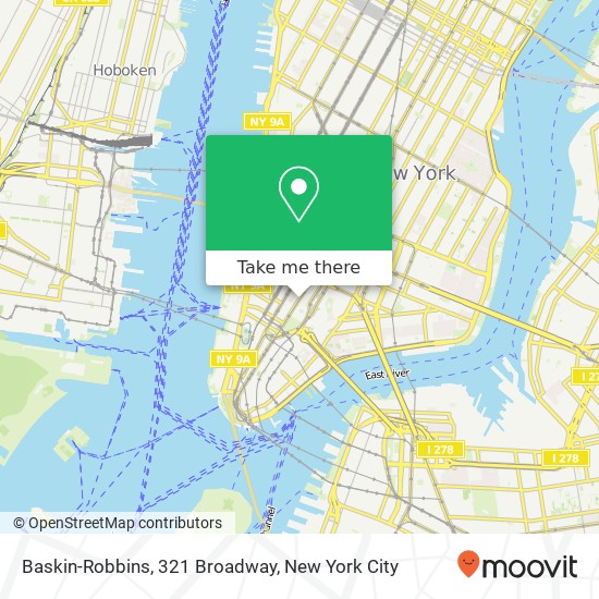 Mapa de Baskin-Robbins, 321 Broadway