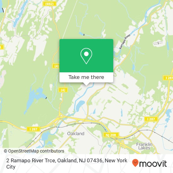 Mapa de 2 Ramapo River Trce, Oakland, NJ 07436