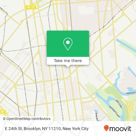 Mapa de E 24th St, Brooklyn, NY 11210