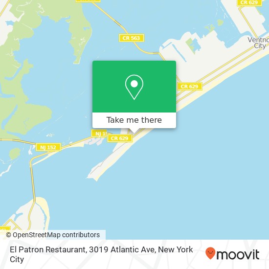 Mapa de El Patron Restaurant, 3019 Atlantic Ave