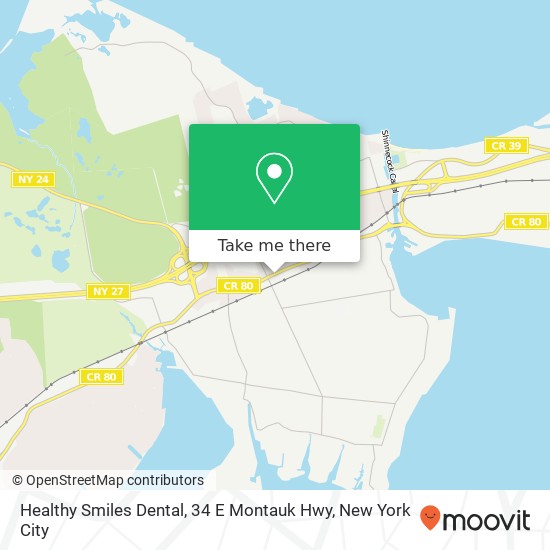 Mapa de Healthy Smiles Dental, 34 E Montauk Hwy