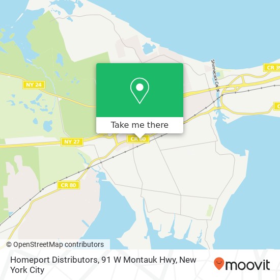 Homeport Distributors, 91 W Montauk Hwy map